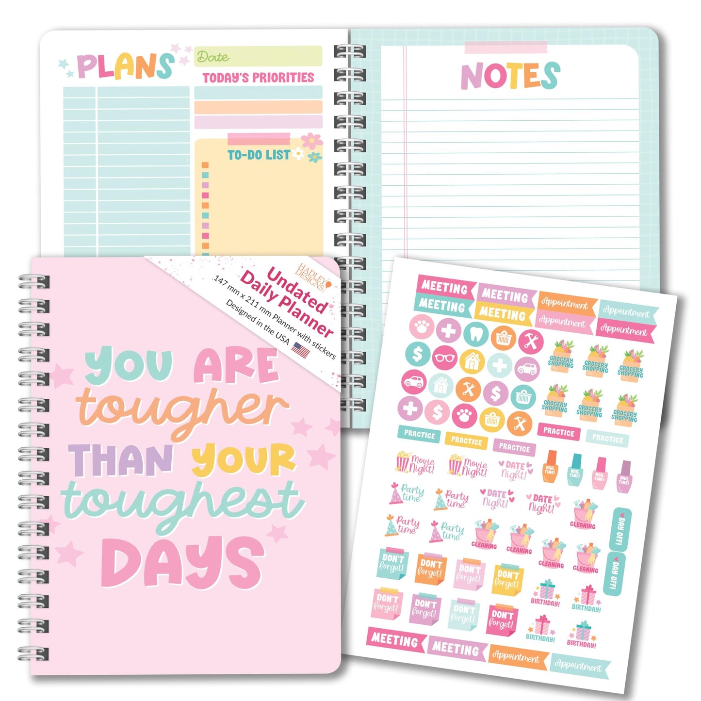 Pink Daily Planner | Undated | Calendars & Planners