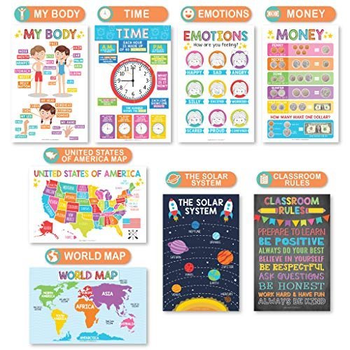 PreK Educational Posters | Set of 16 | Classroom Supplies
