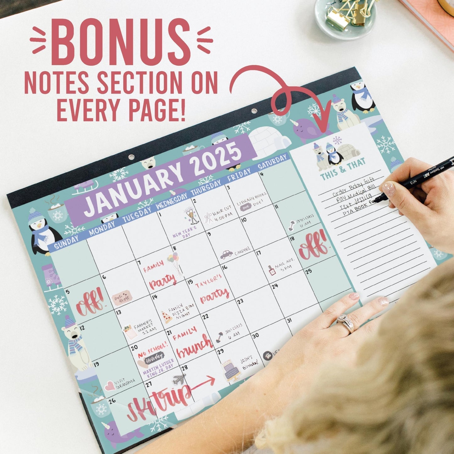 Large Desk Calendar | 18-Month | 2025-2026 | Calendars & Planners