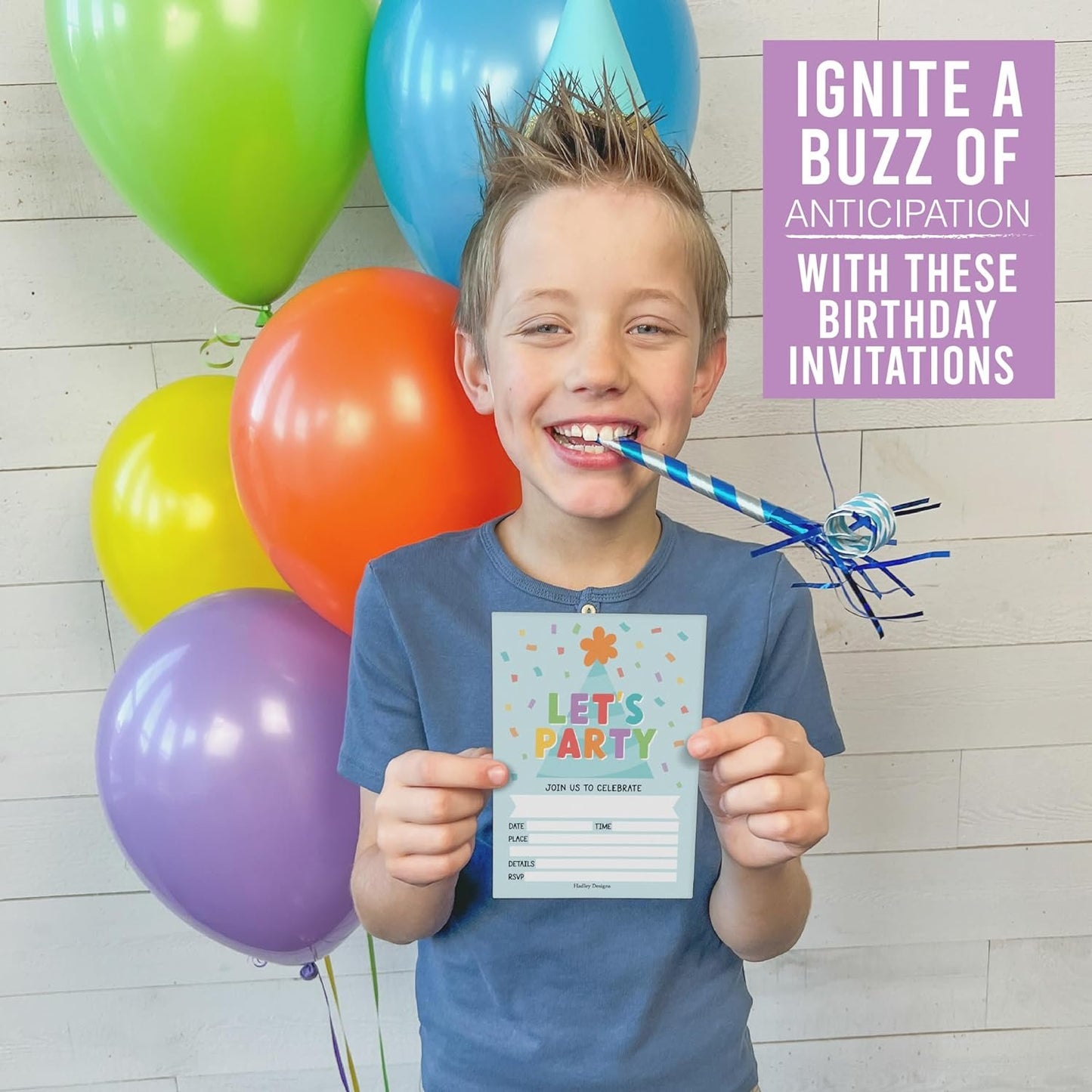 Gender Neutral Birthday Invitations | Set of 15 | Kid's Party