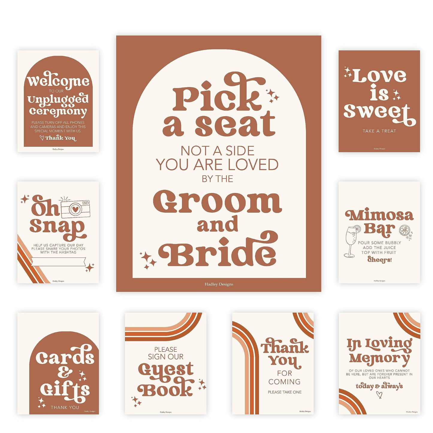 Wedding Signs & Decor | Set of 9 | Wedding Supplies