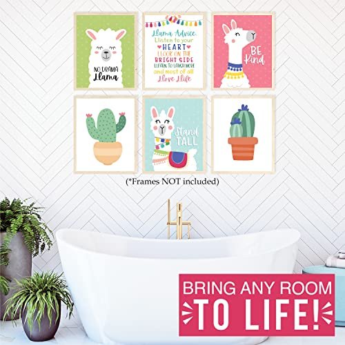 Llama Children's Wall Art | Set of 6 | Home Decor