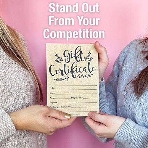 Blank Gift Certificates | Set of 25 | Cards & Party