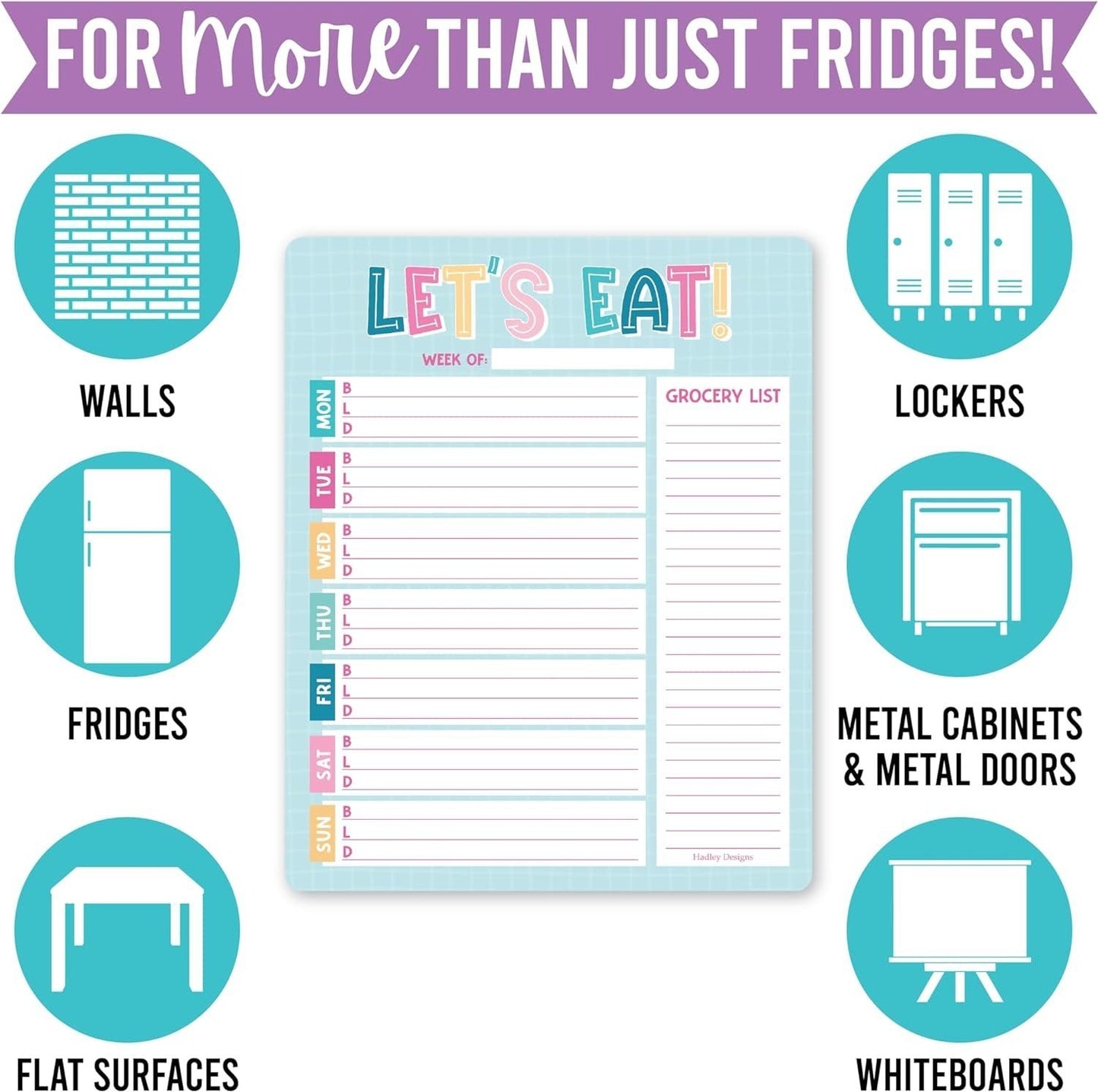 Colorful Magnetic Meal Planner | Weekly | Calendar & Planners