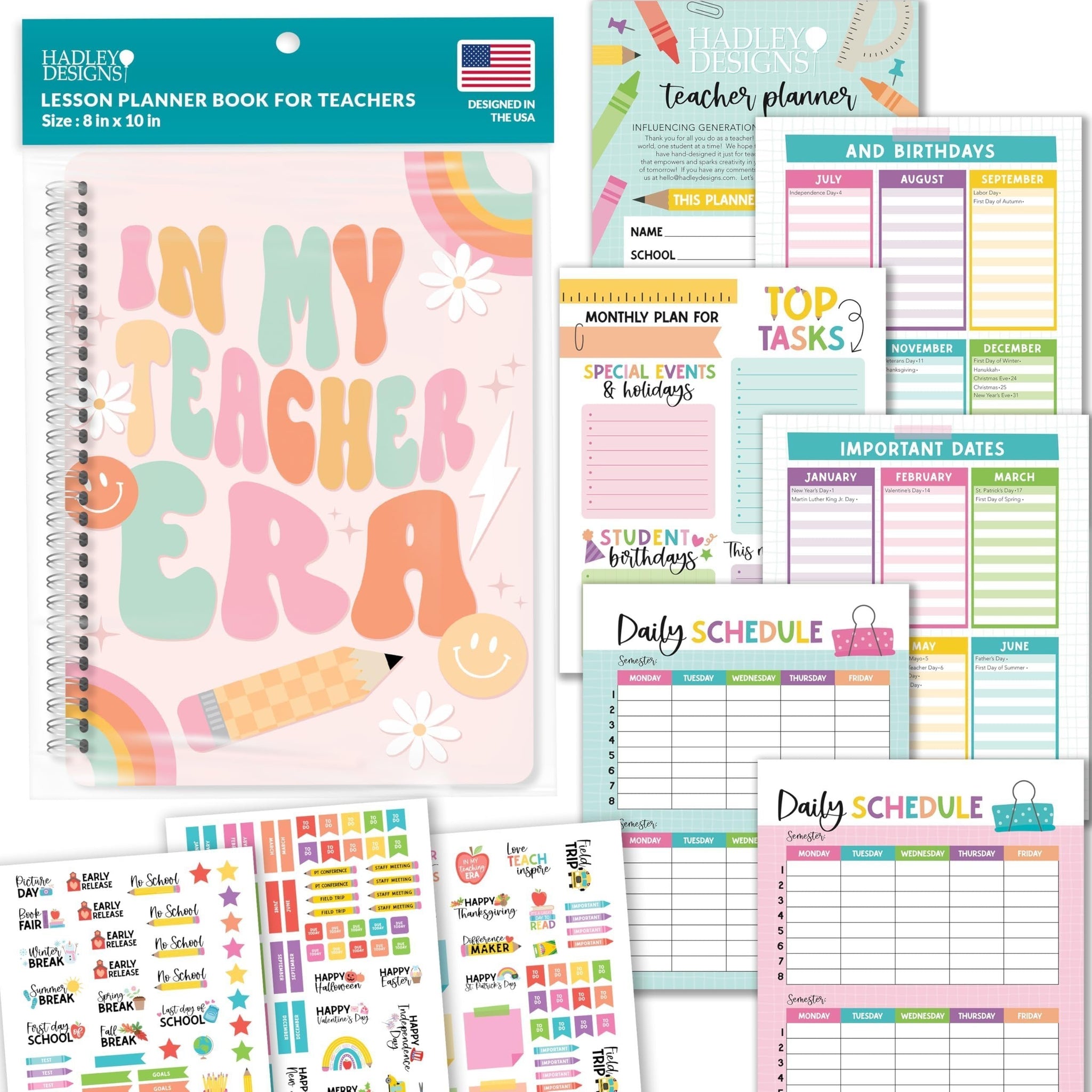 Undated Teacher Planner | 2025-2026 | Teaching Supplies - SAMPLE