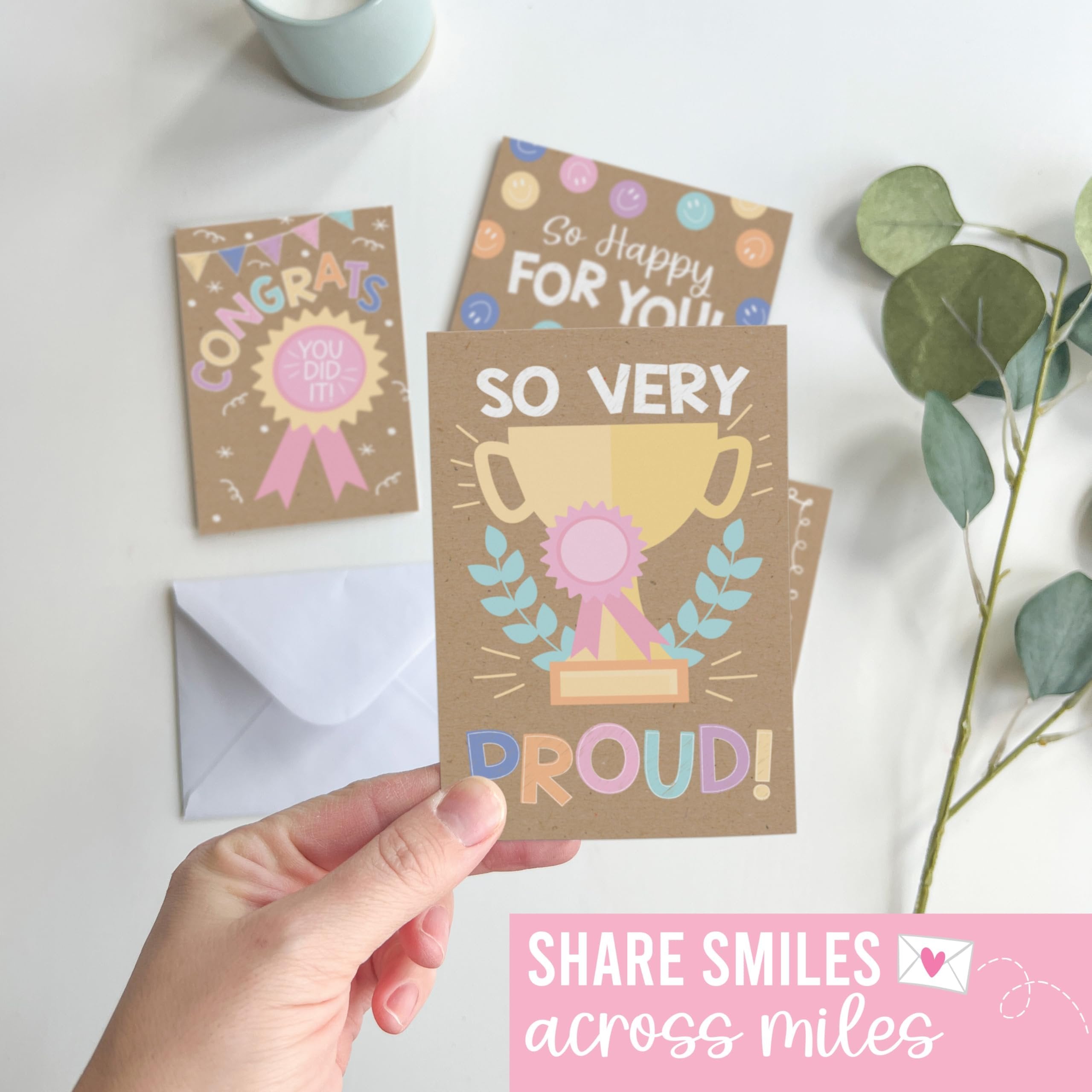 Folded Congratulations Cards | Set of 24 | Cards & Party | Envelopes Included