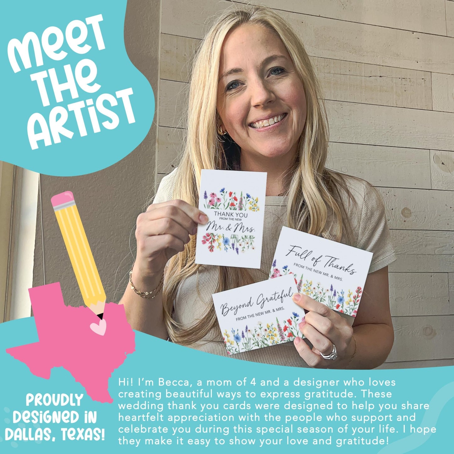 Wedding Thank You Cards | Set of 54 | With Envelopes