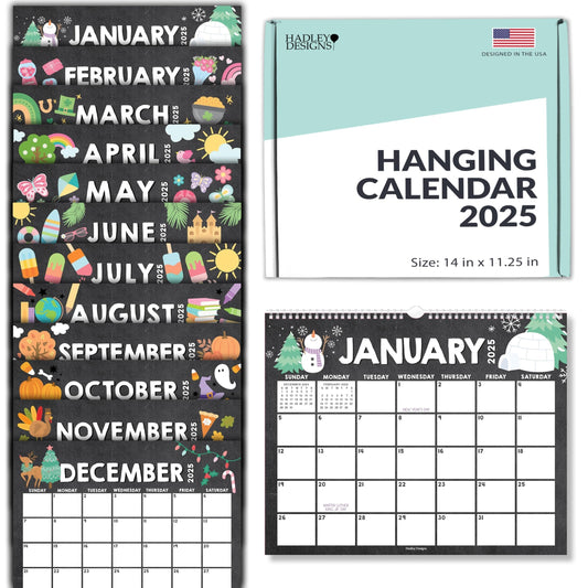 Chalk Doodle Large Wall Calendar | 2025-2026 | 18 Month | Home & Office