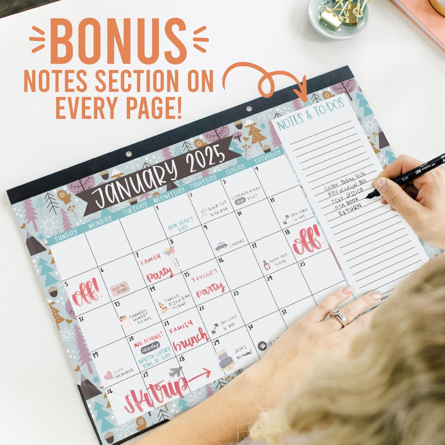 Doodle Large Desk Calendar | 18-Month | 2025-2026 | Calendars & Planners