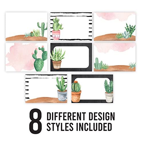 Cactus Name Tag Stickers | Set of 56 | Classroom Supplies