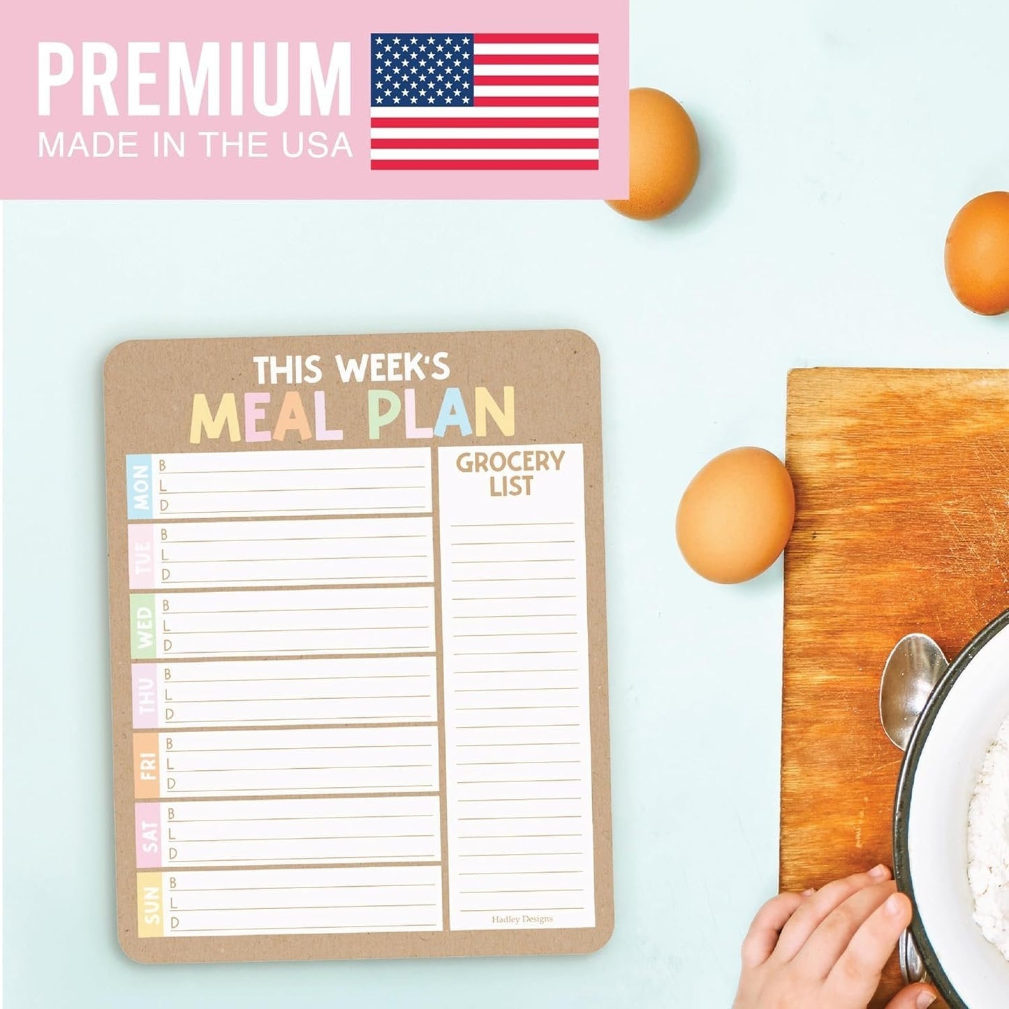 Colorful Kraft 2 Magnetic Meal Planner | Weekly | Calendar & Planners