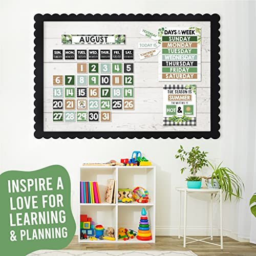 Farmhouse Boho Classroom Calendar | Bulletin Board | Classroom Supplies