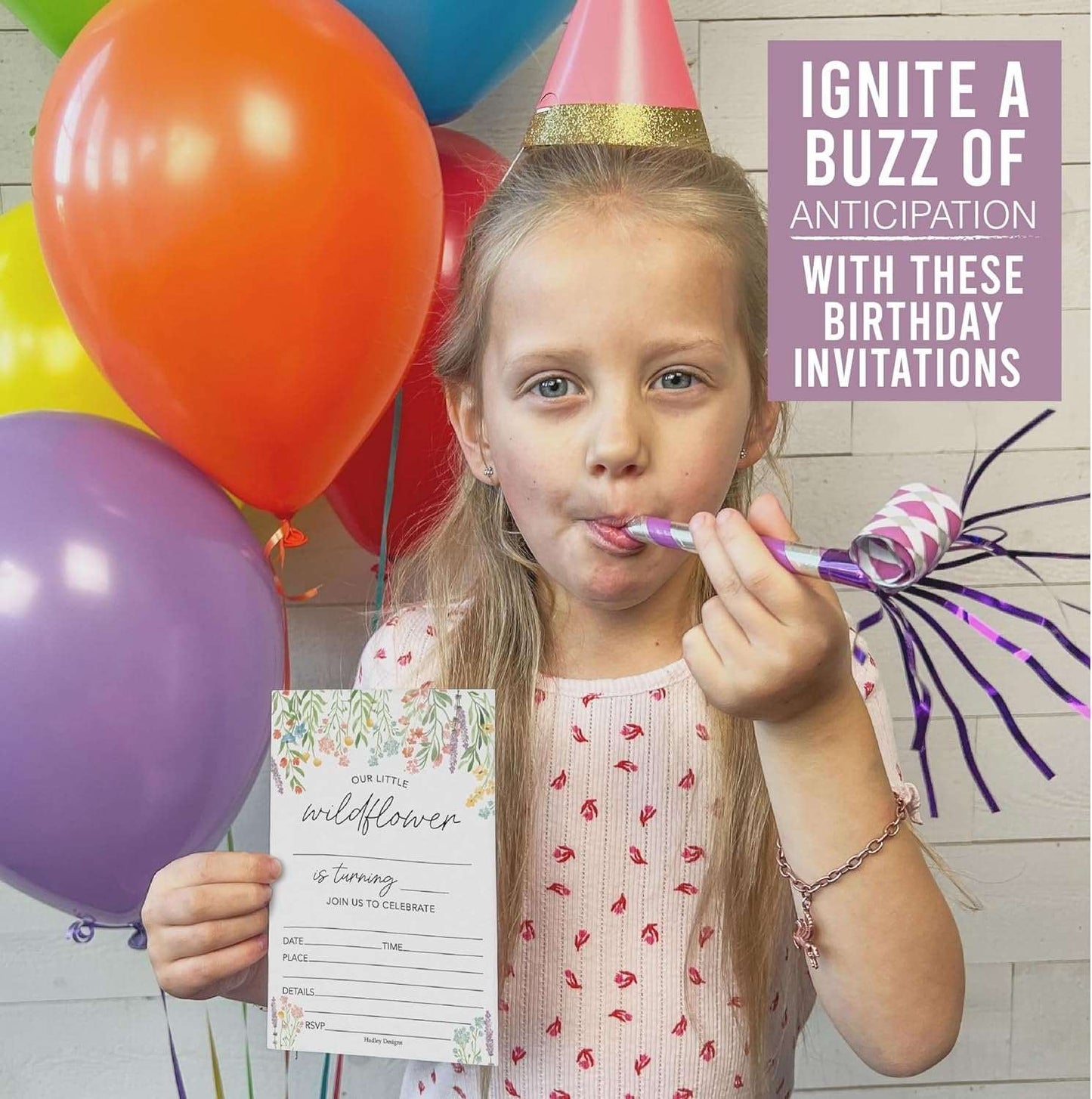 15 Floral Birthday Invitations Girl - Wildflower Birthday Party Invitations For Girls, Wildflower Invitations For Birthday Party Invitation Girl, Invitation Cards, Kids Birthday Invitations Girl