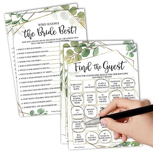 Who Knows The Bride Best | Find The Guest | Set of 20 | Bridal Shower Games