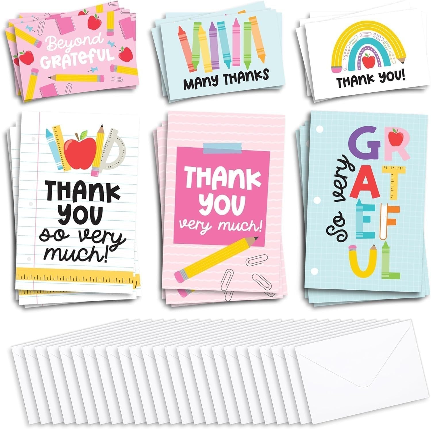 Teacher Thank You Cards | Set of 24 | 4" x 6"