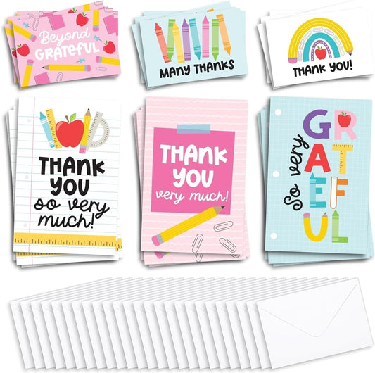 Teacher Thank You Cards | Set of 24 | 4" x 6"