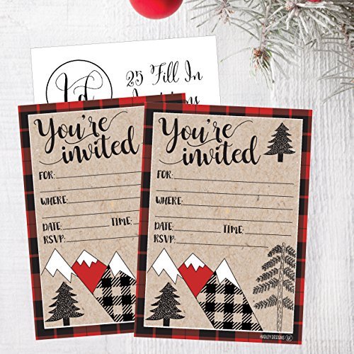 Winter Party Invitations | Set of 25 | Cards & Party