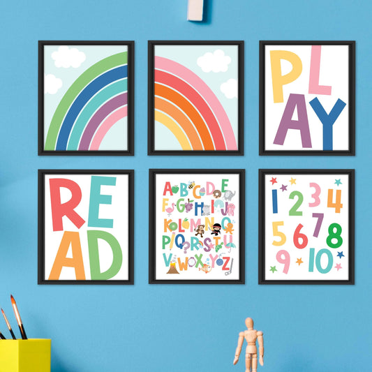 6 Colorful Kids Playroom Wall Decor - Kids Playroom Decor Wall, Playroom Signs, Playroom Wall Art Kids Room, Playroom Art, Play Room Wall Decor, Play Room Sign, Play Wall Decor, Play Room Essentials