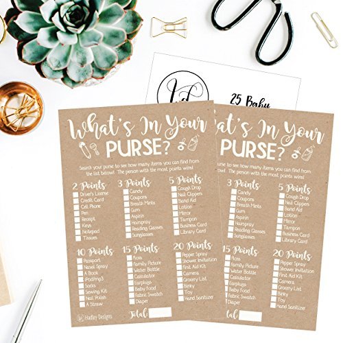 What's In Your Purse Game | Set of 25 | Baby Shower Games