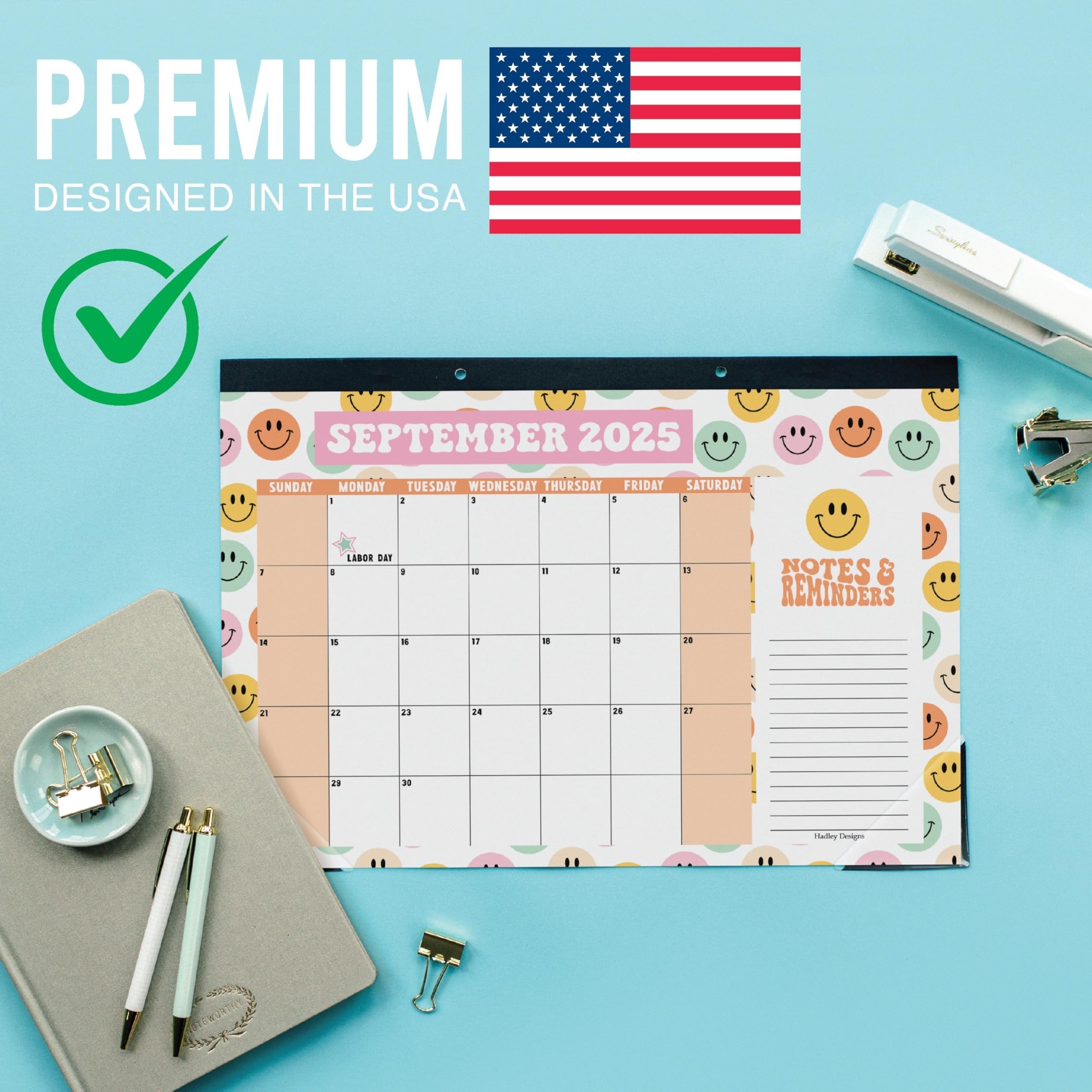 Retro Large Desk Calendar | 18-Months | 2025-2026 | Calendars & Planners - SAMPLE