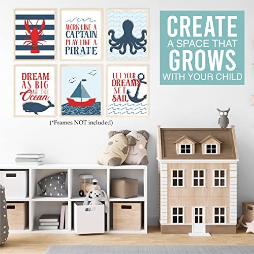 Nautical Children's Wall Art | Set of 6 | Home Decor