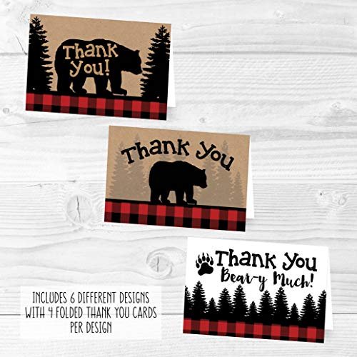 Bear Folded Thank You Cards | Set of 24 | Baby Shower