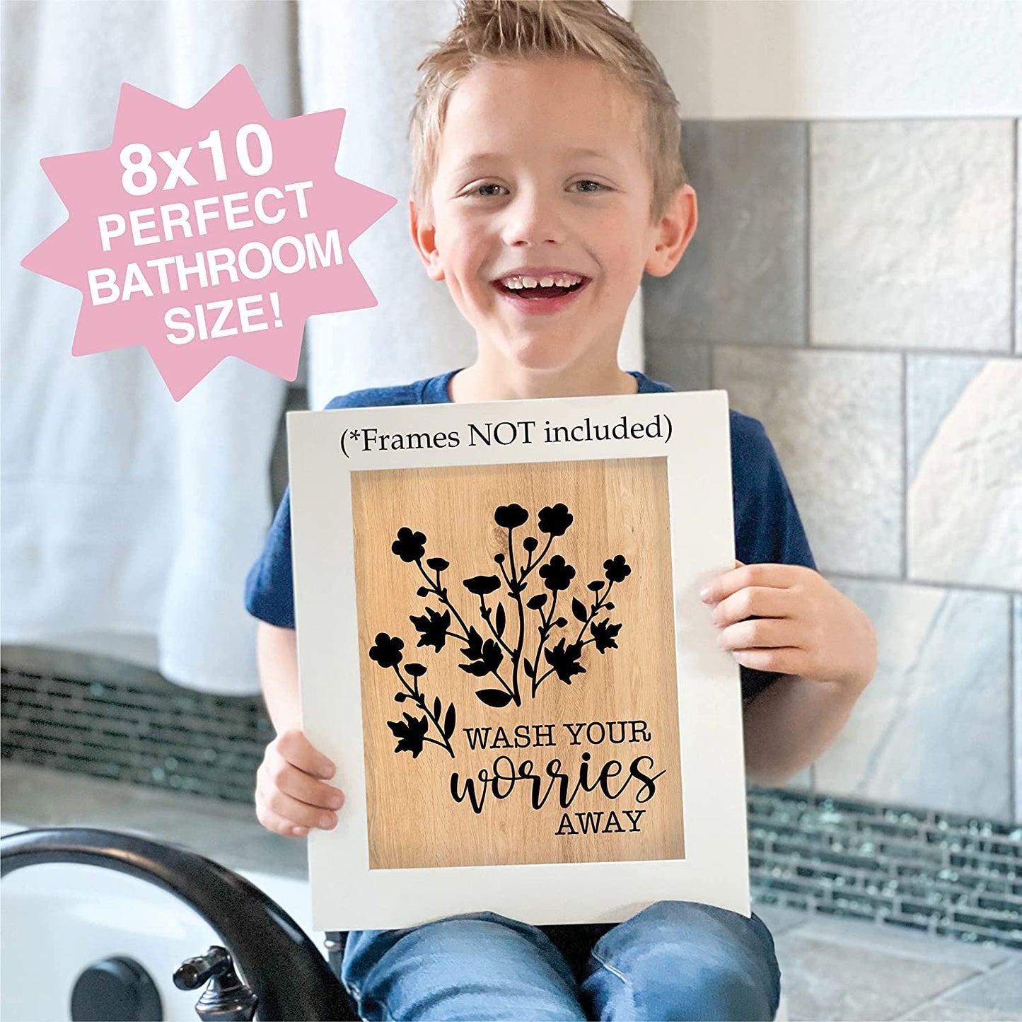 Relaxing Bathroom Wall Art | Set of 6 Reversible Prints | Home Decor