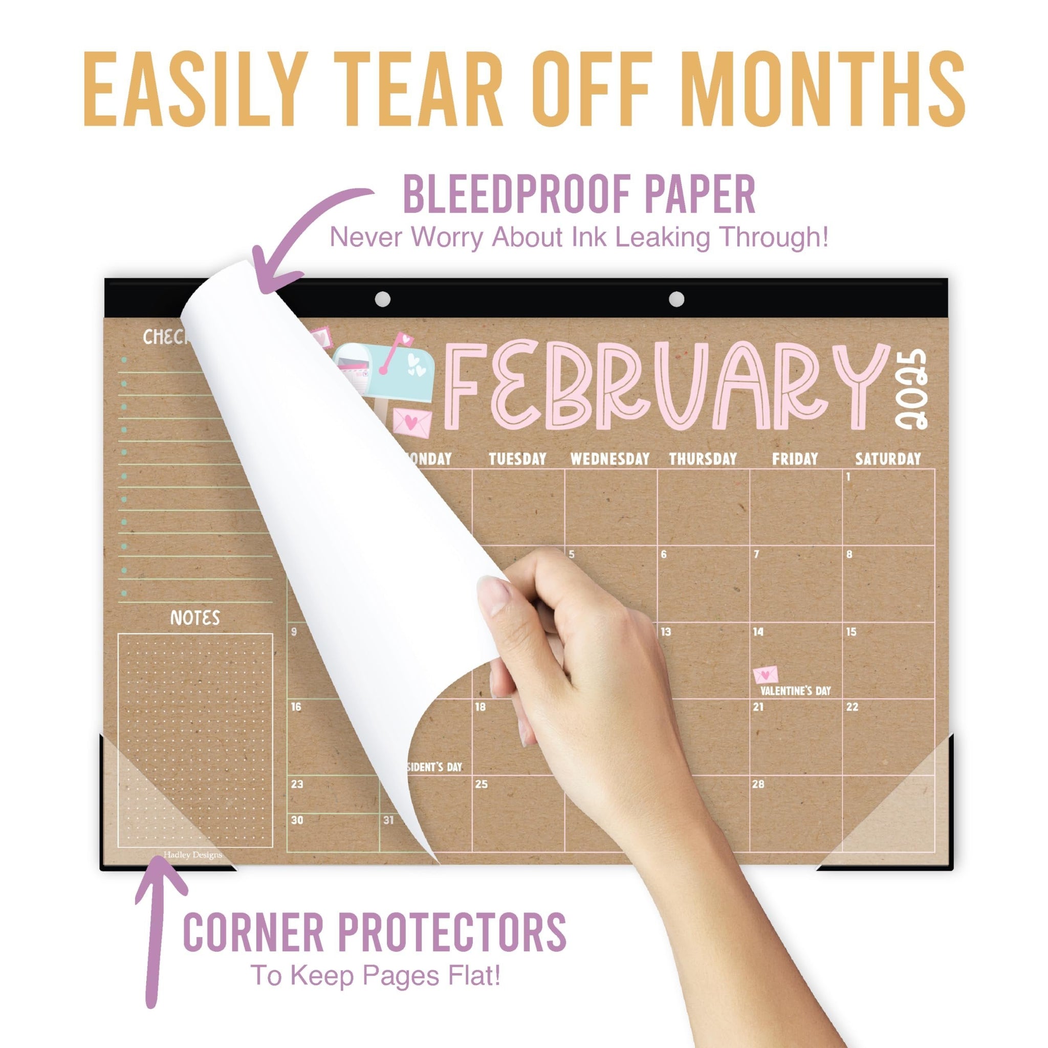 Doodle Kraft Large Desk Calendar | 18-Month | 2025-2026 | Calendars & Planners - SAMPLE