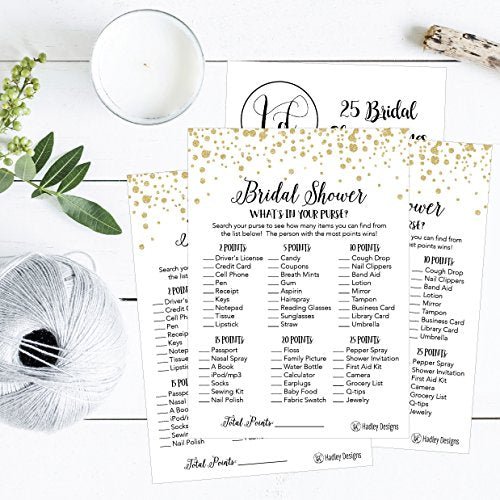 What's In Your Purse Bridal Bridal Shower Game | Set of 25 | Wedding Supplies