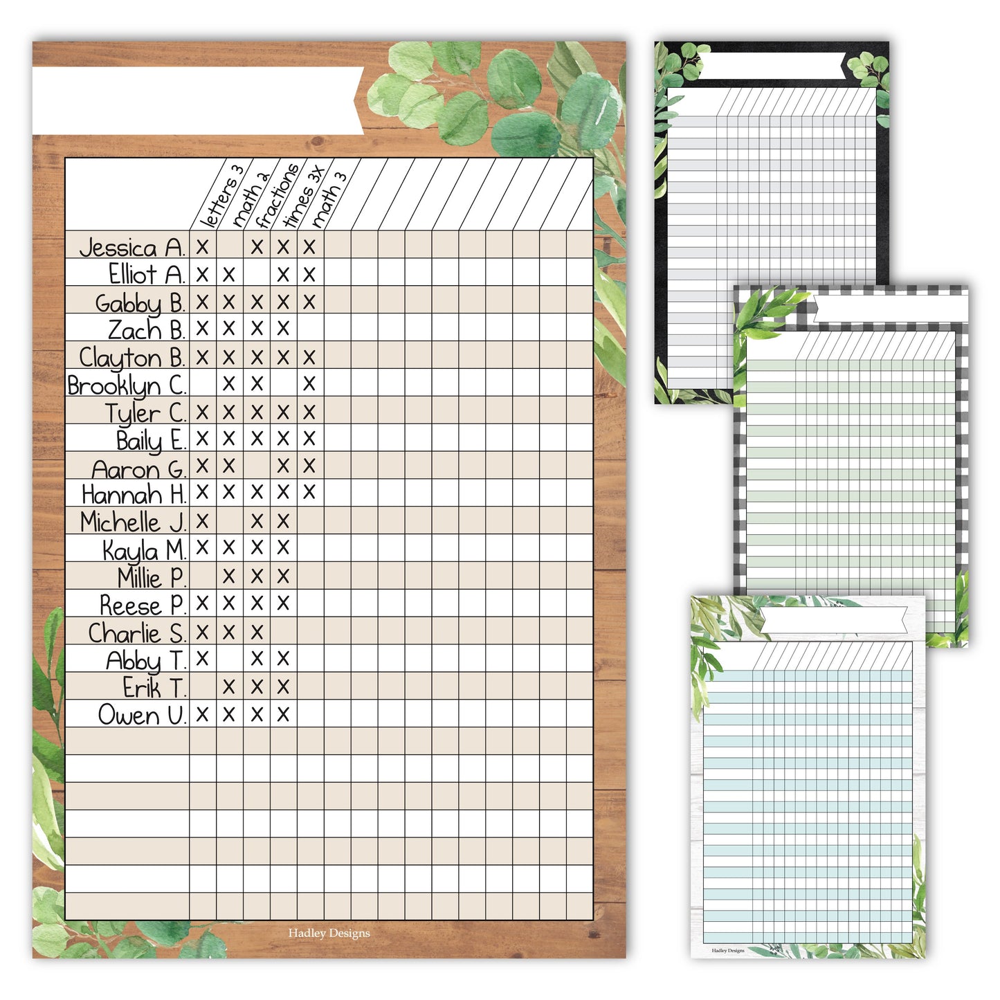 Homework Trackers | Set of 4 | School Supplies