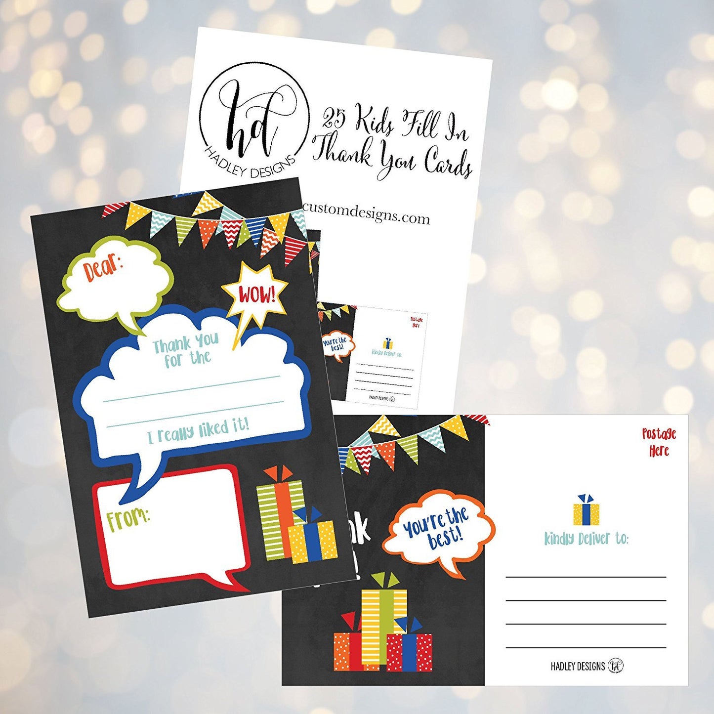 Kids Party Thank You Postcards | Set of 25 | Greeting Cards