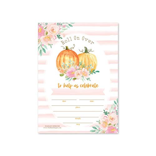 Watercolor Pumpkin Fall Party Invitations | Set of 25