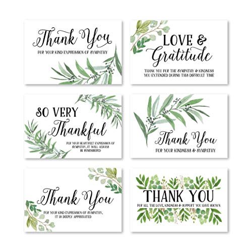 Foilage Folded Thank You Cards | Set of 24 | Sympathy