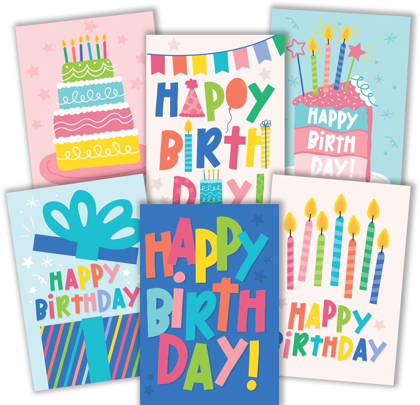 Folded Birthday Cards | Set of 54 | Cards & Party