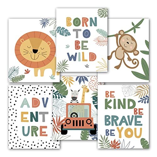 Safari 2 Children's Wall Art | Set of 6 | Nursery Decor