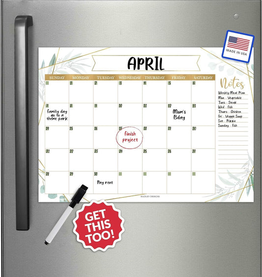 Greenery Magnetic Calendar | Dry-Erase | Calendars & Planners