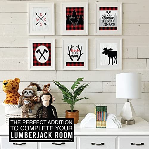 Lumberjack Children's Wall Art | Set of 6 | Nursery Decor