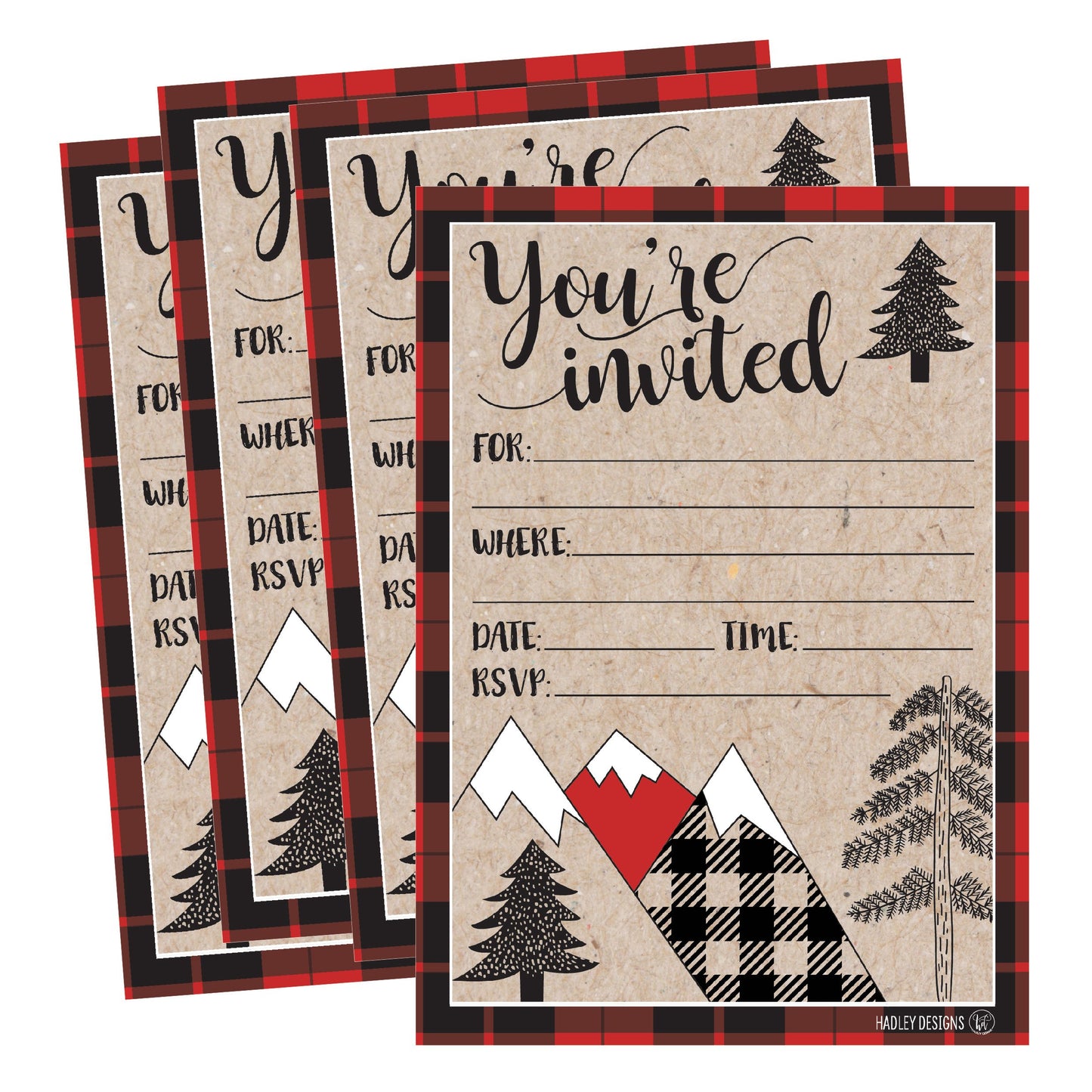 Winter Party Invitations | Set of 25 | Cards & Party