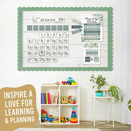 Greenery Classroom Calendar | Bulletin Board | Classroom Supplies