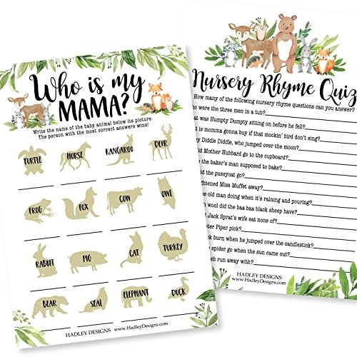 Nursery Rhyme & Baby Animal Matching | Set of 25 | Baby Shower Games