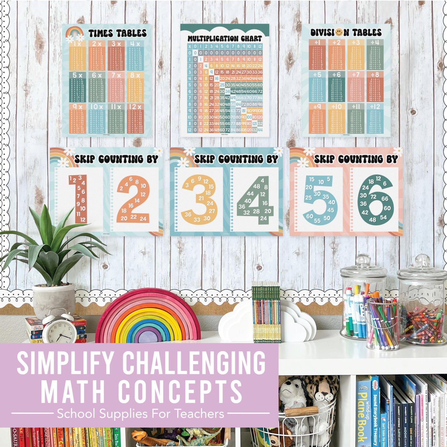 Retro Multiplication Posters | Set of 9 | Classroom Supplies