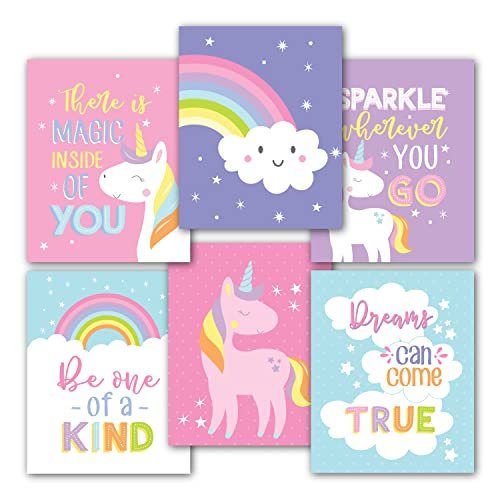 Unicorn Children's Wall Art | Set of 6 | Home Decor