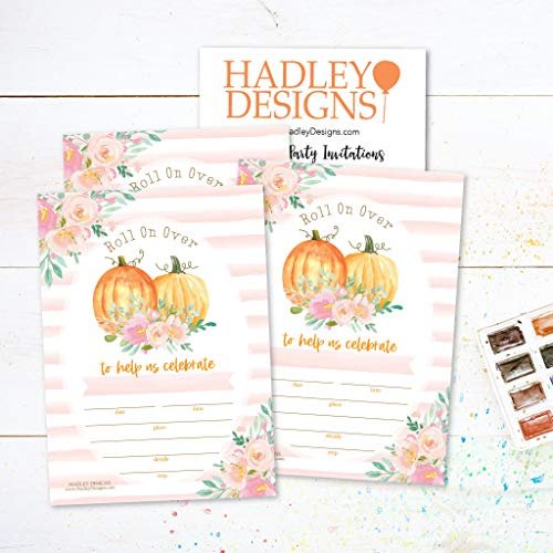 Watercolor Pumpkin Fall Party Invitations | Set of 25