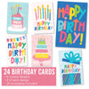 Happy Birthday Cards | Set of 24 | Envelopes Included | Cards & Party