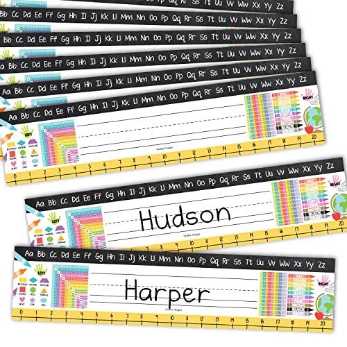 Colorful Classroom Name Plates | Set of 25 | Classroom Supplies