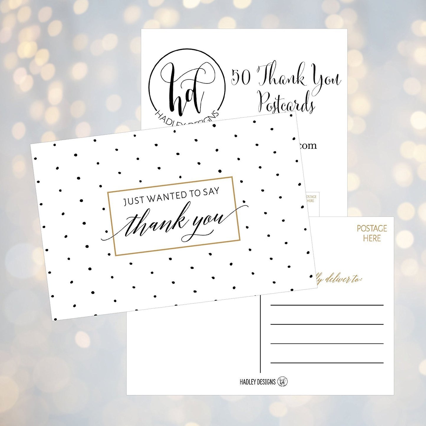 50 4x6 Blank Fill In Thank You Postcards Bulk, Cute Modern Chic Boho Thank You Note Card Stationery For Wedding Bridesmaid, Bridal / Baby Shower, Teachers, Appreciation, Religious, Business, Holidays