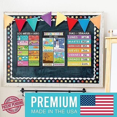 Colorful Chalk Spanish Posters | Set of 12 | Spanish Educational Supplies