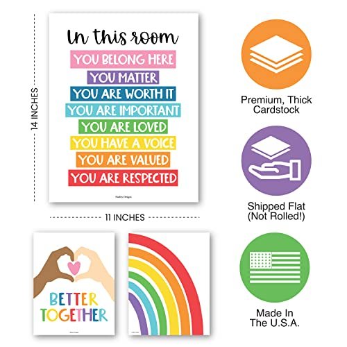 Colorful Rainbow Diversity Posters | Set of 6 | Educational Posters