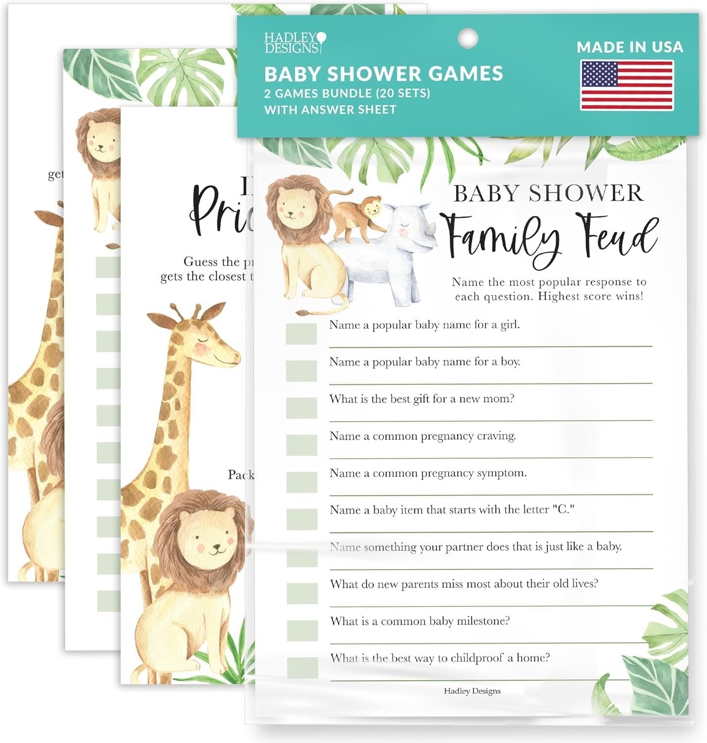 Family Feud & The Price is Right Games | Set of 20 | Baby Shower Games