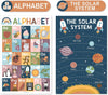 Boho ABC, US Map, World Map, Solar System  Posters | Set of 4 | PreK Educational Posters